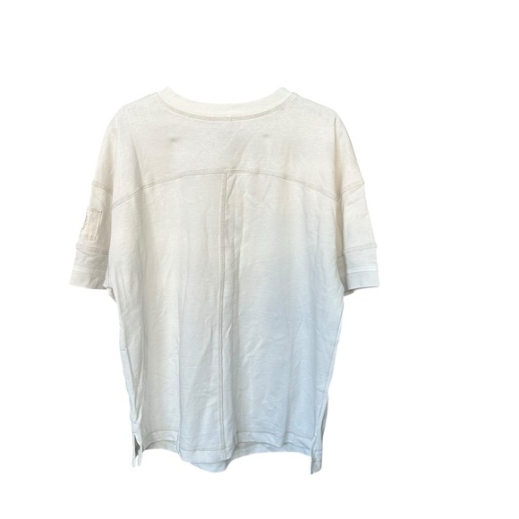 NWOT Free People Movement Post Up High V-Neck Tee Paris Medium cream and Red - Picture 10 of 11